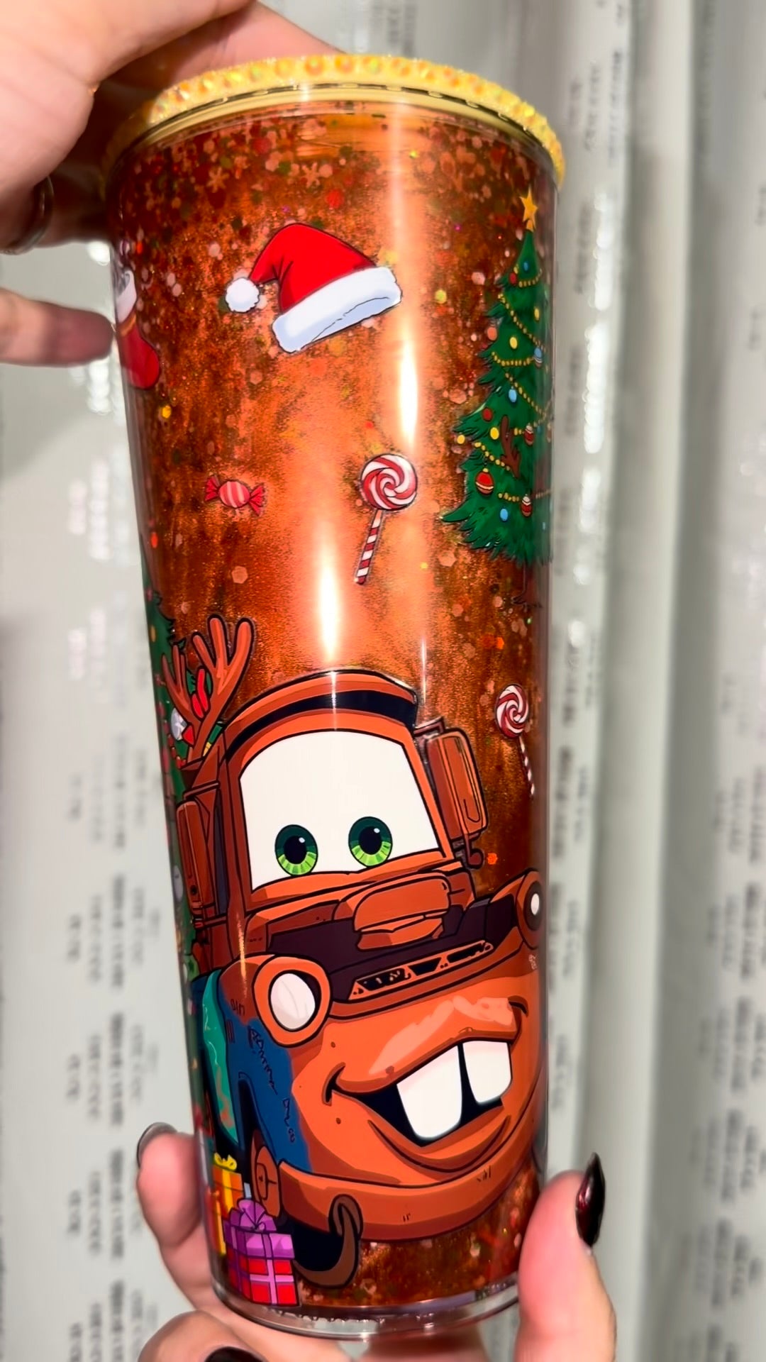 Holiday Race Car Snowglobe Cup