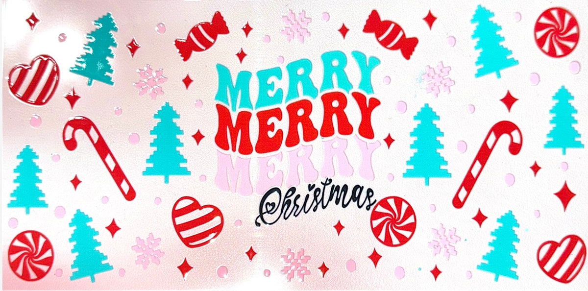 Merry Merry Merry Christmas UVDTF Cup Wrap