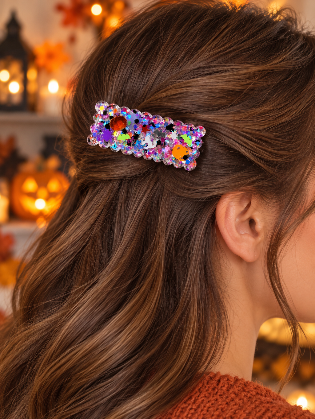 Halloween Confetti Hair Clips