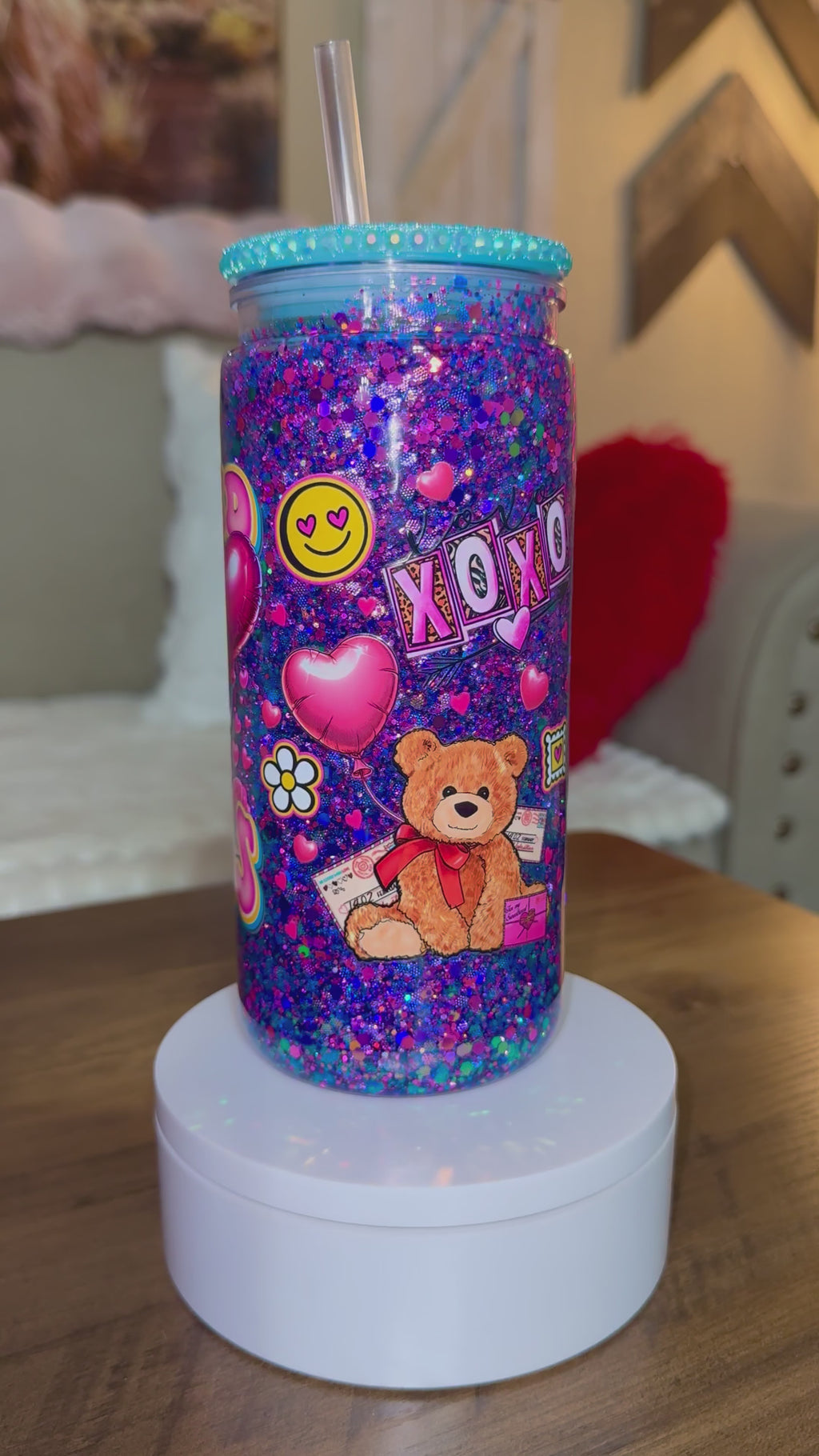 Cupid Snowglobe tumbler